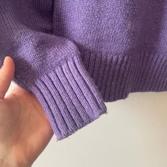 A.L.C. Oakley Knit Sweater in Amethyst Purple Sz XS Fair Isle Wool Blend Thick - Picture 7 of 9